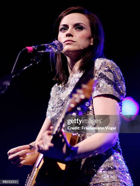 Scottish singer and songwriter Amy McDonald performs during a concert at the E-Werk on April 19, 2010 in Cologne, Germany.