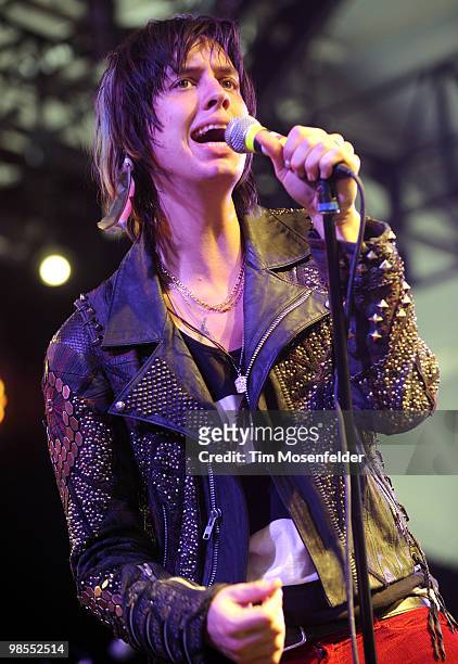Julian Casablancas performs as part of the Coachella Valley Music and Arts Festival at the Empire Polo Fields on April 18, 2010 in Indio, California.