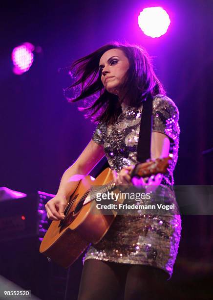 Scottish singer and songwriter Amy McDonald performs during a concert at the E-Werk on April 19, 2010 in Cologne, Germany.