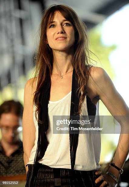 Charlotte Gainsbourg performs as part of the Coachella Valley Music and Arts Festival at the Empire Polo Fields on April 18, 2010 in Indio,...