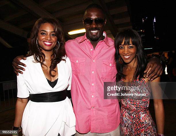 Aleesha Rene, Idris Elba and Shaun Robinson attend the 2009 Essence Music Festival Presented by Coca-Cola at the Louisiana Superdome on July 3, 2009...