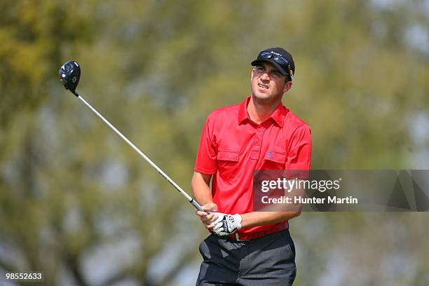 Brian Vranesh hits a shot during the third round of the Chitimacha Louisiana Open at Le Triomphe Country Club on March 27, 2010 in Broussard,...