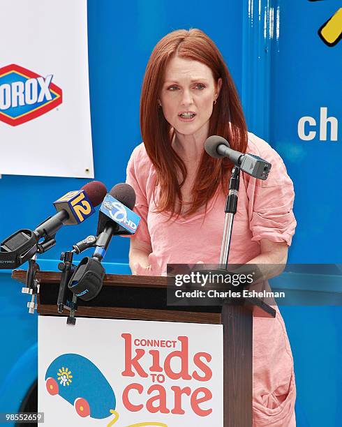 Actress Julianne Moore attends the New York Children's Health Project on April 19, 2010 in the Bronx borough of New York City.