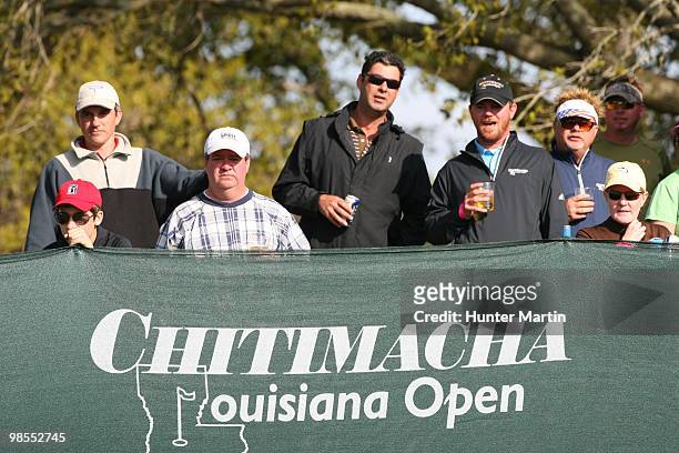 Fans look on during the final round of the Chitimacha Louisiana Open at Le Triomphe Country Club on March 28, 2010 in Broussard, Louisiana.