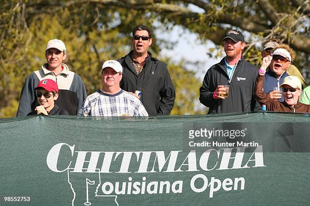 Fans look on during the final round of the Chitimacha Louisiana Open at Le Triomphe Country Club on March 28, 2010 in Broussard, Louisiana.