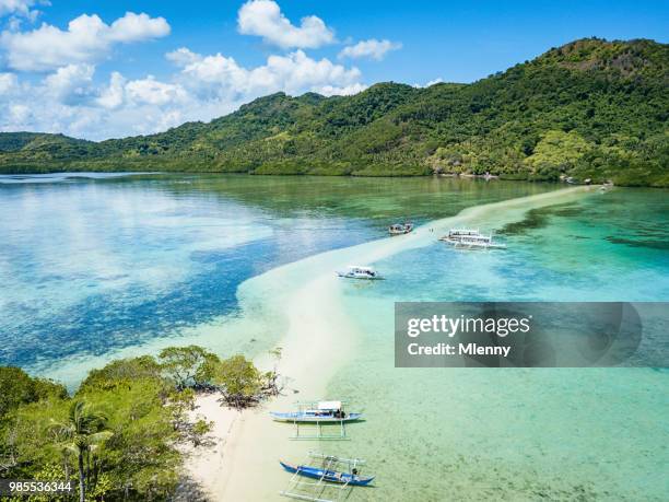 snake island sandbank vigan island el nido palawan philippinen - philippinen strand stock-fotos und bilder