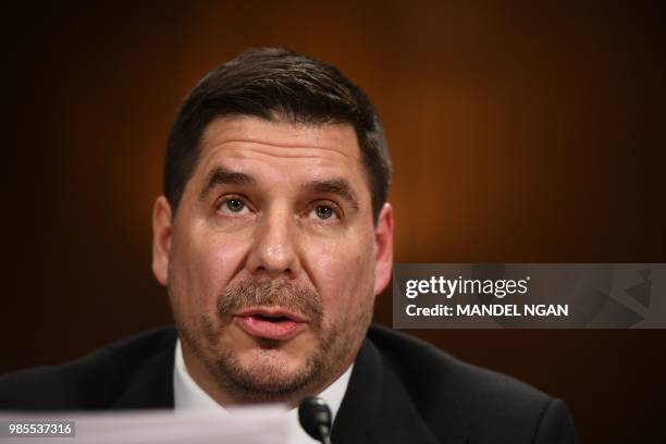 Sprint Executive Chairman Marcelo Claure testifies before the Senate Judiciary Committee's Subcommittee on Antitrust, Competition Policy and Consumer...