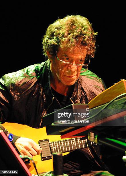 Musician Lou Reed performs music inspired by his seminal 1975 experimental album 'Metal Machine Music' with the Metal Machine Trio, as part of the...