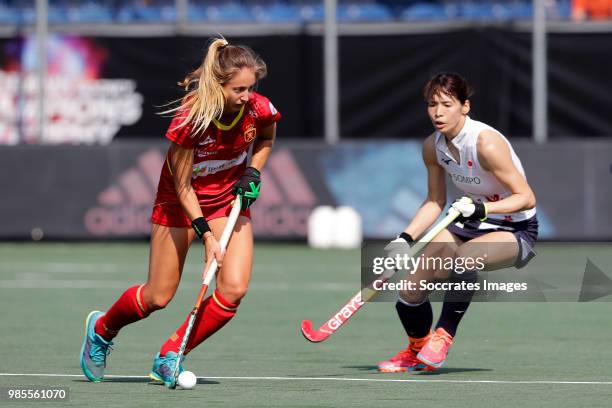 Maria Tost of Spain Women during the Rabobank 4-Nations trophy match between Spain v Japan at the Hockeyclub Breda on June 27, 2018 in Breda...