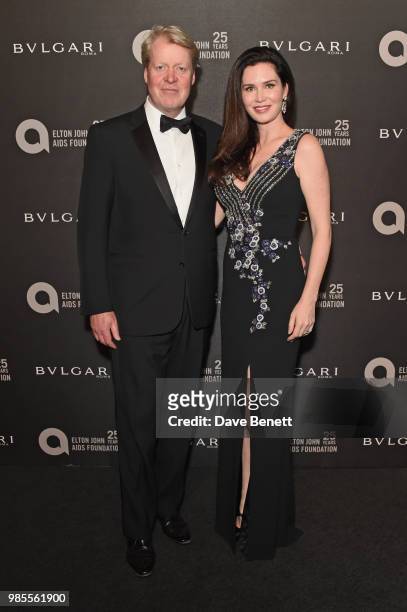Earl Spencer and Karen Spencer attends the Argento Ball for the Elton John AIDS Foundation in association with BVLGARI & Bob and Tamar Manoukian on...