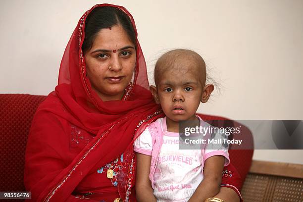 Two-year-old Helena, who has become the first thalassemia patient to receive a successful mother-to-daughter bone marrow transplant in Delhi, poses...