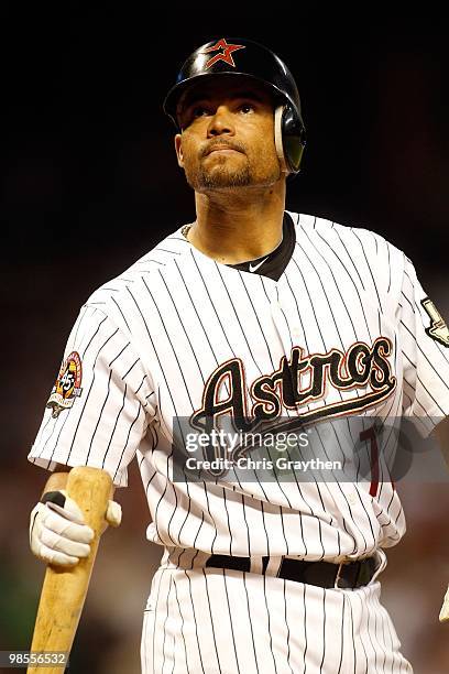 Pedro Feliz of the Houston Astros on Opening Day at Minute Maid Park on April 5, 2010 in Houston, Texas.