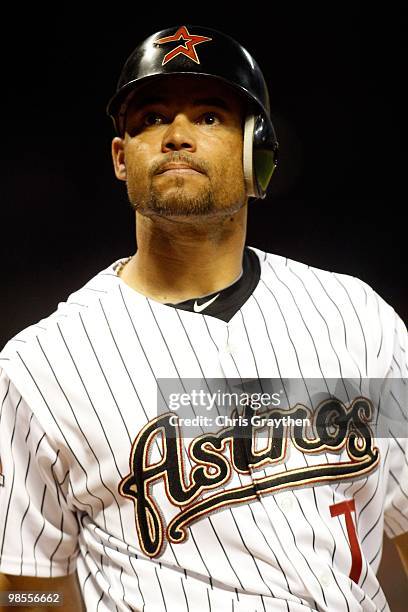 Pedro Feliz of the Houston Astros on Opening Day at Minute Maid Park on April 5, 2010 in Houston, Texas.