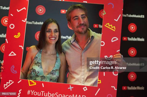 Actors Alberto Ammann and Clara Mendez-Leite attend YouTube music party at the Luchana Theater on June 27, 2018 in Madrid, Spain.