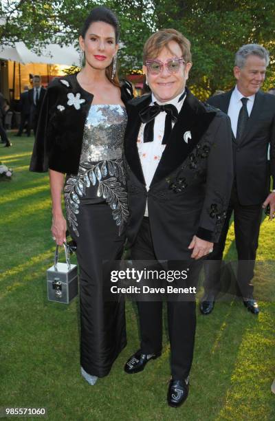 Christina Estrada and Sir Elton John attend the Argento Ball for the Elton John AIDS Foundation in association with BVLGARI & Bob and Tamar Manoukian...