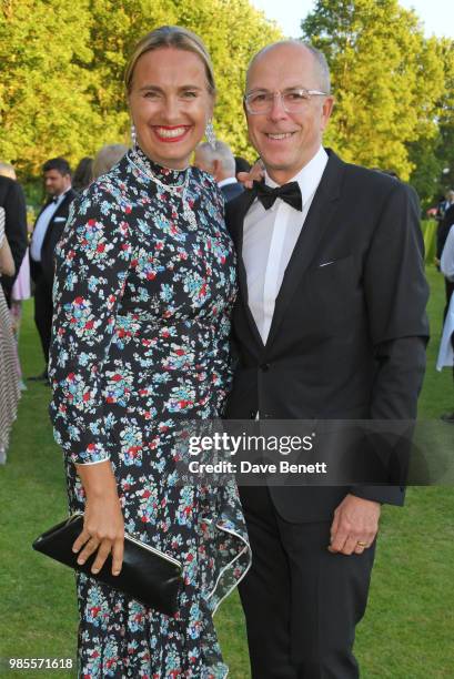 Sarah Walter and Dylan Jones attend the Argento Ball for the Elton John AIDS Foundation in association with BVLGARI & Bob and Tamar Manoukian on June...