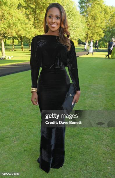 Alexandra Burke attends the Argento Ball for the Elton John AIDS Foundation in association with BVLGARI & Bob and Tamar Manoukian on June 27, 2018 in...