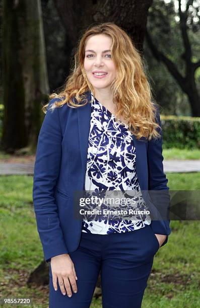 Italian actress Claudia Gerini poses at La Casa Del Cinema on April 19, 2010 in Rome, Italy.