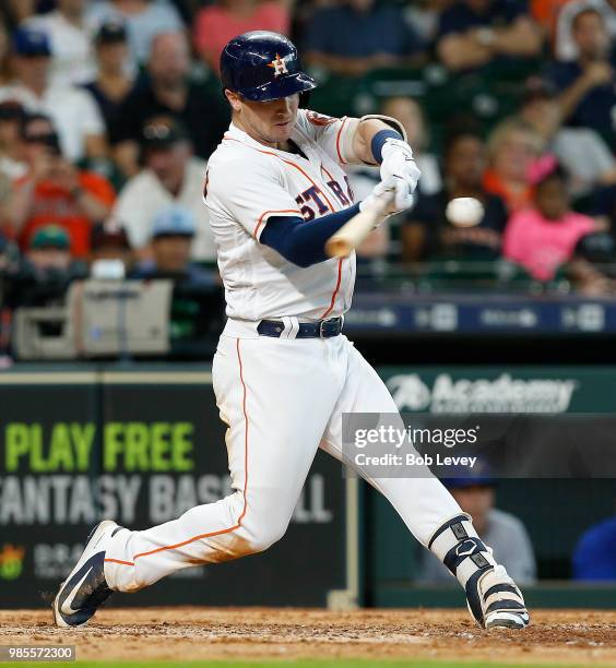 Alex Bregman of the Houston Astros hits a walk-off, two-run home run in the ninth inning to give the Houston Astros a 7-6 win over the Toronto Blue...