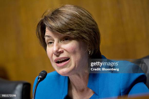 Senator Amy Klobuchar, a Democrat from Minnesota and ranking member of the Senate Judiciary Subcommittee on Antitrust, Competition Policy, and...