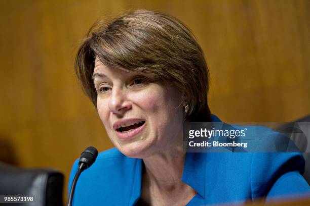 Senator Amy Klobuchar, a Democrat from Minnesota and ranking member of the Senate Judiciary Subcommittee on Antitrust, Competition Policy, and...
