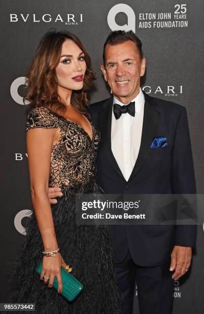 Nigora Whitehorn and Duncan Bannatyne attend the Argento Ball for the Elton John AIDS Foundation in association with BVLGARI & Bob and Tamar...