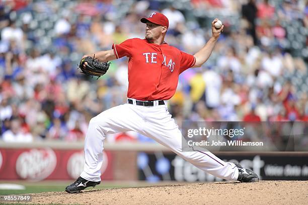 Matt Harrison of the Texas Rangers pitches during the game against the Seattle Mariners at Rangers Ballpark in Arlington in Arlington, Texas on...