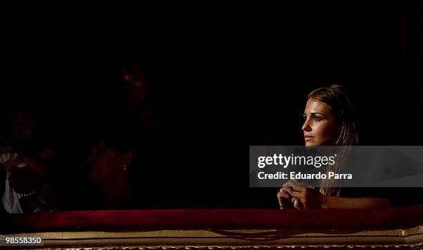 David Bustamante's wife actress Paula Echevarria attends David Bustamante concert at the Lope de Vega Theatre on April 19, 2010 in Madrid, Spain.