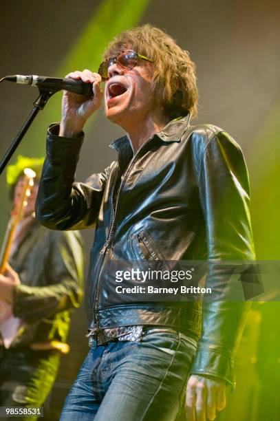 David Johansen of New York Dolls performs on stage at KOKO on April 19, 2010 in London, England.