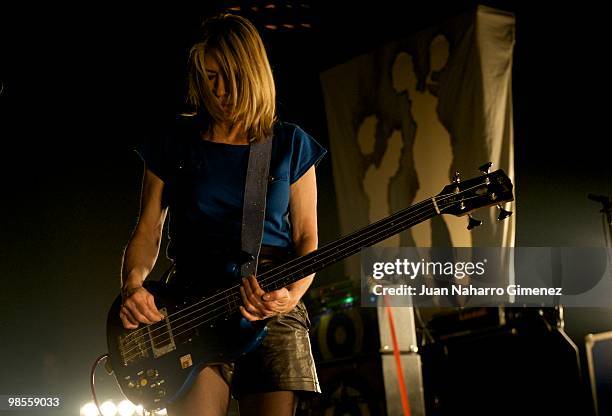 Kim Gordon of Sonic Youth performs on stage at La Riviera on April 19, 2010 in Madrid, Spain.