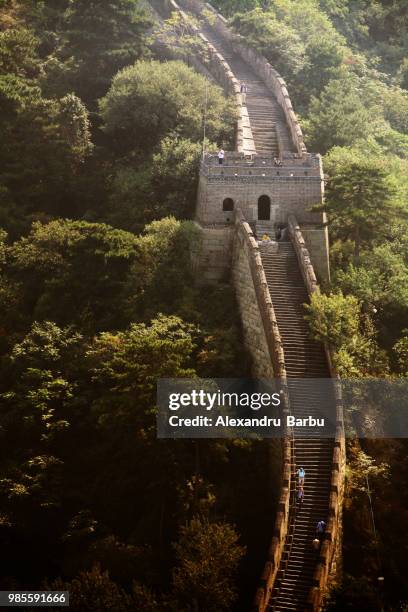 the great wall of china at mutianyu. - mutianyu stock pictures, royalty-free photos & images