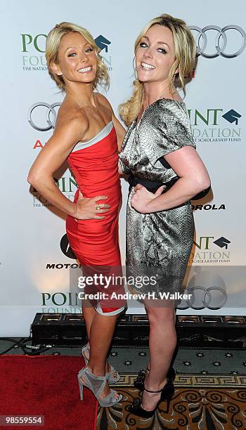 Kelly Ripa and Jane Krakowski attend The Point Foundation's 3rd Annual Point Honors New York Gala at The Pierre Hotel on April 19, 2010 in New York...