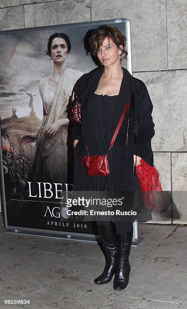 Laura Morante attends the 'Agora' premiere at Ara Pacis on April 19, 2010 in Rome, Italy.