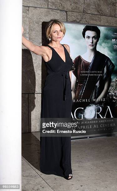 Isabella Ferrari attends the 'Agora' premiere at Ara Pacis on April 19, 2010 in Rome, Italy.