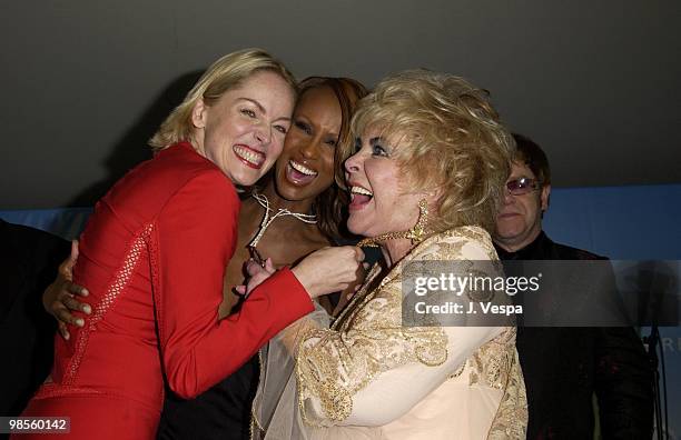 Sharon Stone, Iman, Dame Elizabeth Taylor and Sir Elton John