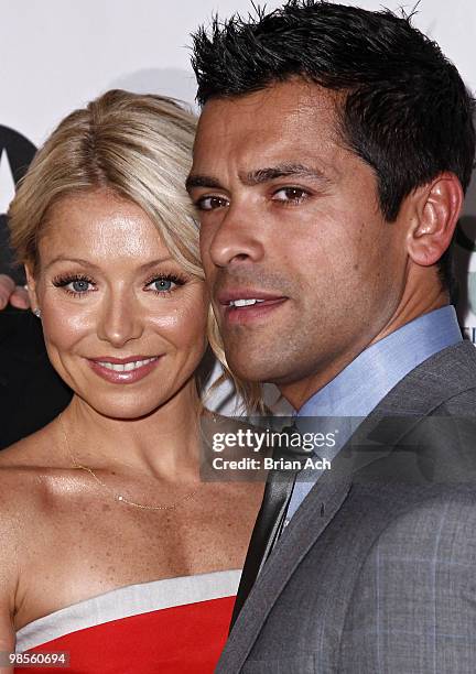 Television personality Kelly Ripa and Mark Consuelos attend The Point Foundation's 3rd Annual Point Honors New York Gala at The Pierre Hotel on April...