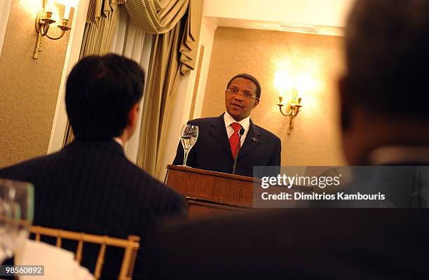 President Jakaya Kikwete speaks at the Tanzania Education Trust New York Gala hosted by President Jakaya Kikwete of the United Republic of Tanzania...