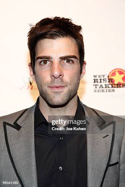 Actor Zachary Quinto attends Stars Give Love - A Very Special Benefit For WET's 11th Season at The Angel Orensanz Foundation on April 19, 2010 in New...