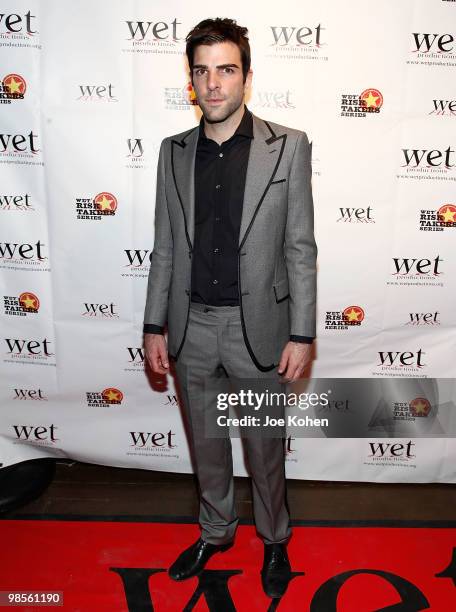 Actor Zachary Quinto attends Stars Give Love - A Very Special Benefit For WET's 11th Season at The Angel Orensanz Foundation on April 19, 2010 in New...