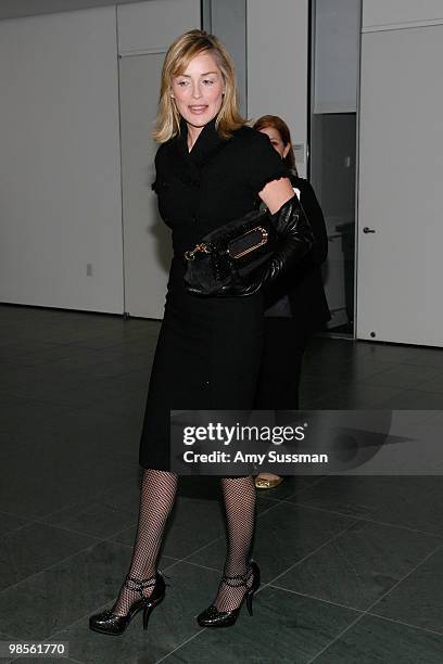 Actress Sharon Stone attends the special screening of "Behind the Burly Q">> at MOMA on April 19, 2010 in New York City.