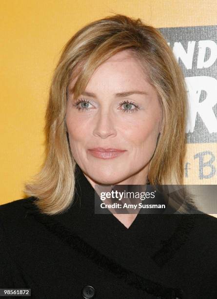 Actress Sharon Stone attends the special screening of "Behind the Burly Q" at MOMA on April 19, 2010 in New York City.