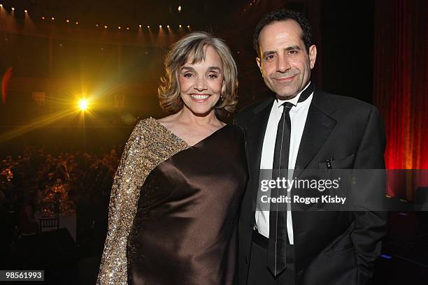 Actress Brooke Adams and actor Tony Shalhoub attend the 2010 Second Stage Theatre Spring Gala at the Hammerstein Ballroom on April 19, 2010 in New...