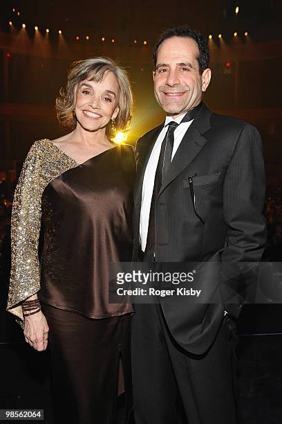 Actress Brooke Adams and actor Tony Shalhoub attend the 2010 Second Stage Theatre Spring Gala at the Hammerstein Ballroom on April 19, 2010 in New...