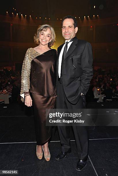 Actress Brooke Adams and actor Tony Shalhoub attend the 2010 Second Stage Theatre Spring Gala at the Hammerstein Ballroom on April 19, 2010 in New...