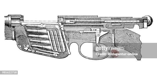 Austrian rifle m / 88, Handfeuerwaffen 1895: oesterreichisches Gewehr M/88.