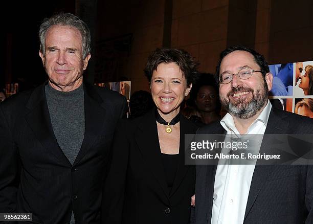 Actors Warren Beatty, Annette Bening and Sony Pictures Classics co-president Michael Barker arrive at the premiere of Sony Pictures Classics' "Mother...