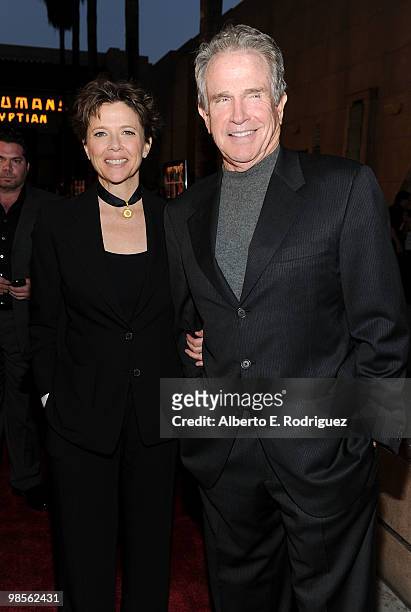 Actors Annette Bening and Warren Beatty arrive at the premiere of Sony Pictures Classics' "Mother And Child" held at the Egyptian Theatre on April...