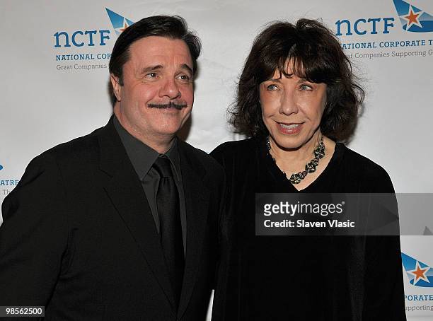 Actors Nathan Lane and Lily Tomlin attend the 2010 National Corporate Theatre Fund's Chairman's Awards Gala at the Saint Regis Hotel on April 19,...