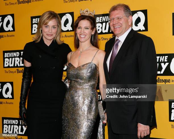 , Sharon Stone, Leslie Zemeckis and Robert Zemeckis attend the special screening of "Behind the Burly Q" at MOMA on April 19, 2010 in New York City.