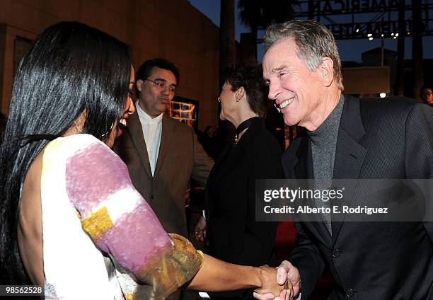 Actors Kerry Washington and Warren Beatty arrive at the premiere of Sony Pictures Classics' "Mother And Child" held at the Egyptian Theatre on April...